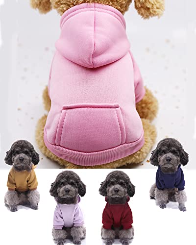 Winter Hundemäntel für kleine Hunde, Hund Hoodie für kleine Hunde, Chihuahua Kleidung, Französische Bulldogge Kleidung, Hundekleidung für kleine Hunde Junge Mädchen Hund Sweatshirt.(Rosa, XL) von SOLMOONY