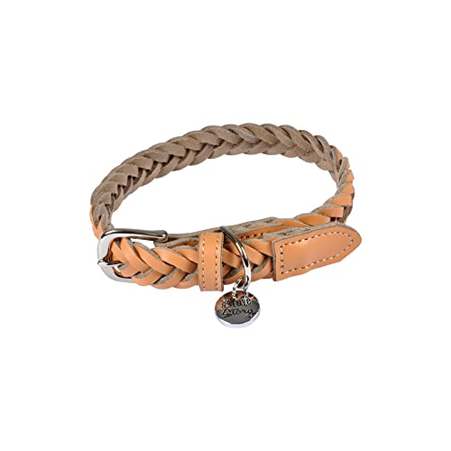 Love Story, Halsband aus geflochtenem Leder, verstellbar, 30 > 45 cm, Natur von Love Story