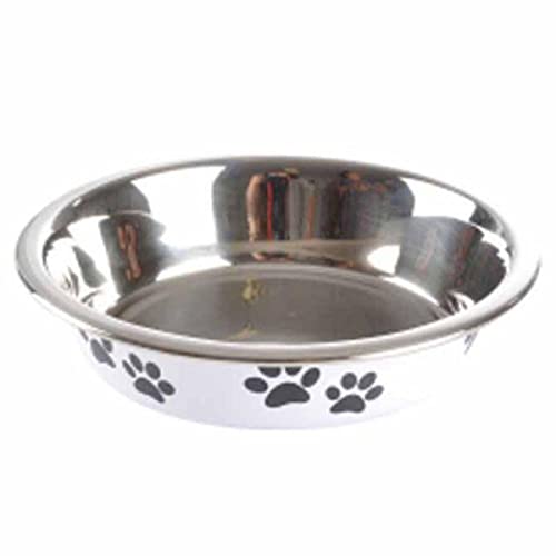 SONDEY Paris Prix Futternapf für Hunde und Katzen, Pfotenmotiv, 12 cm, Weiß von SONDEY