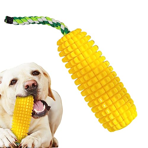 SOPTEC Gelbes Maisspielzeug | Aggressive Kauer Zahnen Kauen Mais,Flexibles Hundespielzeug zur Zahnreinigung, multifunktionales interaktives Hundespielzeug mit Quietschgeräusch für Katzen und Hunde von SOPTEC
