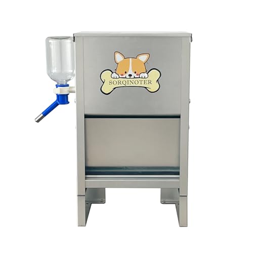 Futterspender für Hunde, verzinkter Futterspender für Hunde, für große Hunde, automatischer Futterspender und Wasser, 11,3 kg, 6,8 kg von SORQINOTER