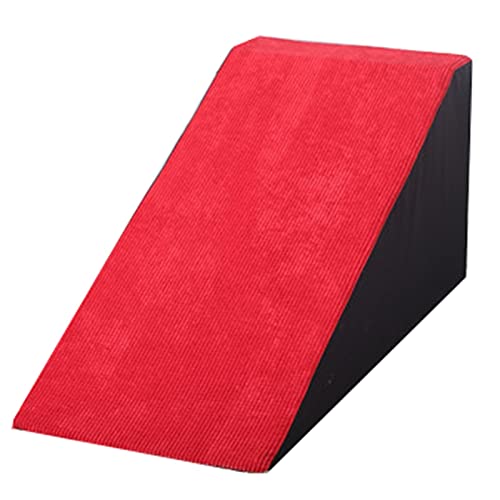 Haustierrampe für Innen/Bett/Couch, leichte Schaumstoff-Haustiertreppe für Katzen/kleine/mittlere Hunde, rutschfeste, abnehmbare Hunderampe (Farbe: Rot, Größe: hoch 40 cm/16 Zoll) von SORVA