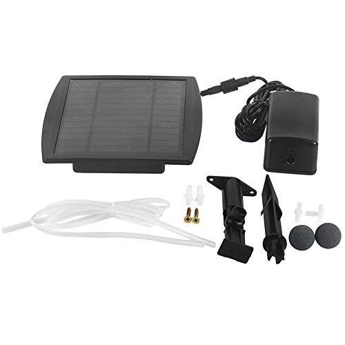 SOULONG Sauerstoffpumpe, Solar Elektrische Luftpumpe mit Akku für Aquarium Teich Gartenteich 1L/Min Solarpanel: 6 V 2,4 W 420 mA (LBH) 9,1 x 17 x 2,1 cm von SOULONG