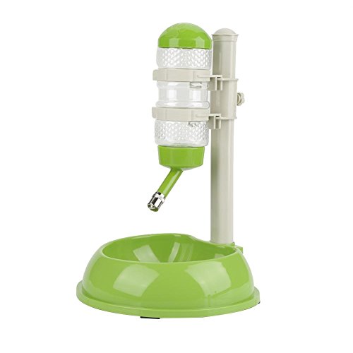 Soulong Wasserflasche Tierwasserflasche mit 2 in 1 Wasserspender für Haustiere, Hunde, Katzen, Kaninchen, Kaninchen, mit Höhe kürzbar, 500 ml von SOULONG