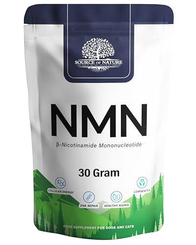 Source of Nature® | NMN | Nicotinamid Mononucleotid >99,9% | 30g | Für Hunde und Katzen | Pure Uthever® NMN | Premium Qualität | NAD Booster von SOURCE OF NATURE