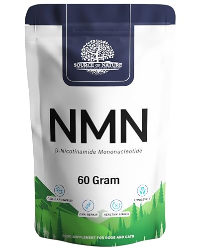 Source of Nature® | NMN | Nicotinamid Mononucleotid >99,9% | 60g | Für Hunde und Katzen | Pure Uthever® NMN | Premium Qualität | NAD Booster von SOURCE OF NATURE