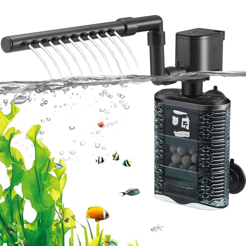 SOUSLOW 3W Innenfilter für Aquarien, Sauerstoffzirkulation, geräuschlos, geeignet für kleine Aquarien/Schildkröten, 390 l/h von SOUSLOW