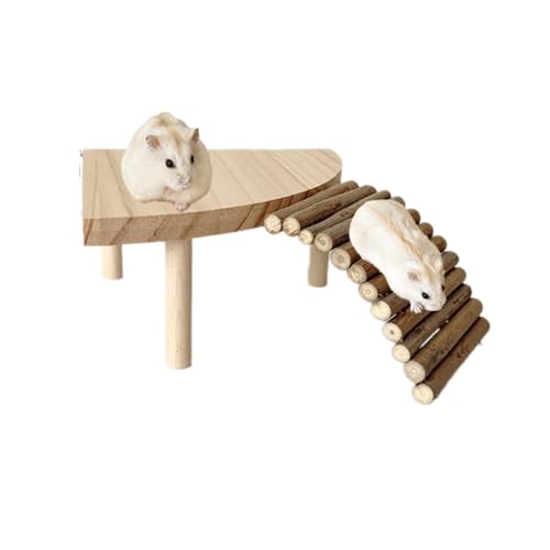SOUTHJIELING Hamster Leiter Spielzeug für Haustier Holz Plattform Eichhörnchen Käfig Eckspielzeug Zubehör Kleintier Kletterspielzeug von SOUTHJIELING