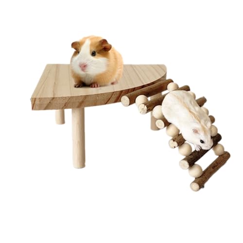 SOUTHJIELING Hamster Leiter Spielzeug für Haustier Holz Plattform Eichhörnchen Käfig Eckspielzeug Zubehör Kleintier Kletterspielzeug von SOUTHJIELING