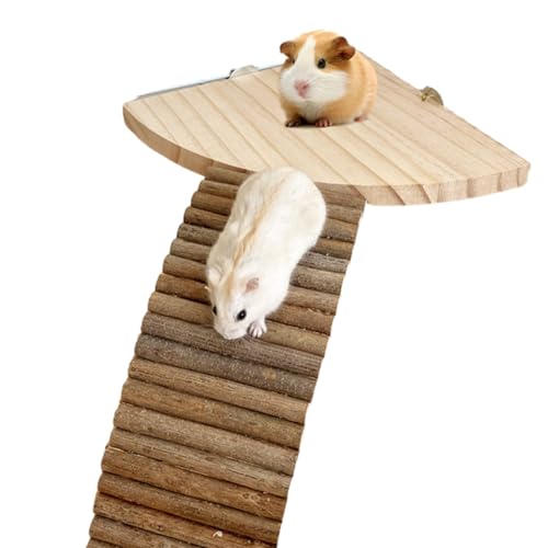 SOUTHJIELING Hamsterkäfig Leiter Spielzeug für kleine Haustiere Holz Plattform Käfig Eckspielzeug Käfig Zubehör Kleintier Klettern zu von SOUTHJIELING