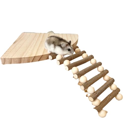 SOUTHJIELING Hamsterkäfig Leiter Spielzeug für kleine Haustiere Holz Plattform Käfig Eckspielzeug Käfig Zubehör Kleintier Klettern zu von SOUTHJIELING
