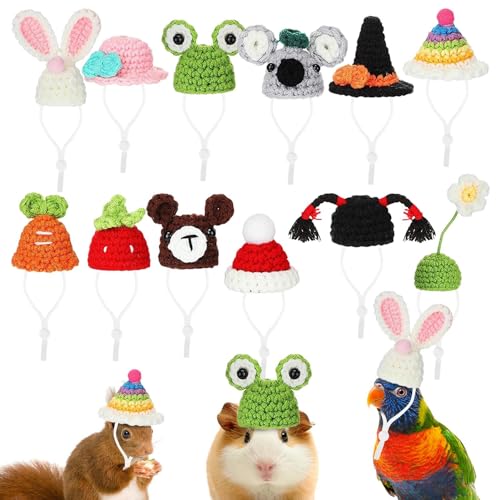 Gestrickter Hamsterhut, niedliche Mütze, gestrickt mit verstellbarem Riemen, buntes Kostümzubehör für Meerschweinchen, Partyhüte für Hamster, für Urlaub, , Foto-Requisiten Soydan von SOYDAN