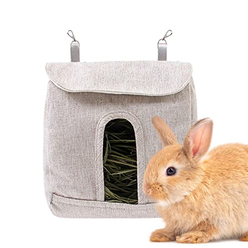 Heu-Futtertasche | Faltbare Heuaufbewahrung für kleine Haustiere, S/M/L, Meerschweinchen, Heu-Futtertasche mit 2 verstellbaren Löchern für Kaninchen, Meerschweinchen, Chinchilla, Hamster, kleine von SOYDAN