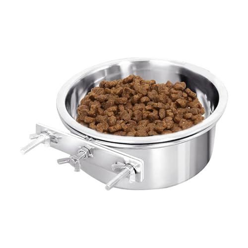 Hundenapf - Coop Hook Cup, Bequemer Futternapf | Edelstahl Wasser Hundebox Schüssel Halter, Multifunktionaler Käfig Schuppen Kiste Wasser Haustier Haken für Hunde, Katzen, Kaninchen Welpen von SOYDAN