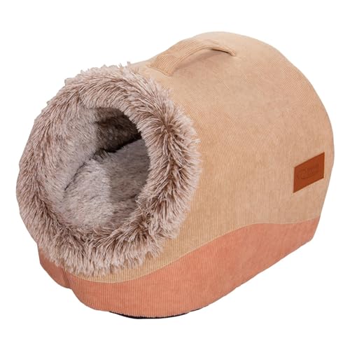 Katzenhausbett, halbgeschlossene warme Hundehütte, wintergeschlossenes Katzenbett, waschbares, rutschfestes Haustierbett, Hundebett mit Griff, Winter, warm, gemütlich, Katzenhöhle, bequeme kleine von SOYDAN