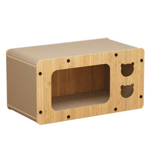 Katzenkrallenschärfer, verschleißfeste Katzenkratzbox, hochfeste Papp-Kratzbox, gewellte Katzenkratz-Lounge, 55 x 20 x 29 cm, Katzennagelfeile für Innenräume von SOYDAN