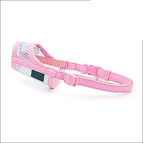 Maulkorb for Hunde gegen Beißen, Bellen und Kauen, mit bequemem, weichem Mesh-Gewebe und verstellbarem Riemen /26 (Color : Pink, Size : Medium) von SOYDAN