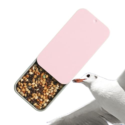 SOYDAN -Schiebeblechbehälter, Vogelfutterbox | Tragbare Vogelsnackbehälter | Edelstahl-Vogel-Snack-Futterbehälter mit Push-Pull-Design für Sittiche, Nymphensittiche, Turteltauben und kleine Vögel von SOYDAN