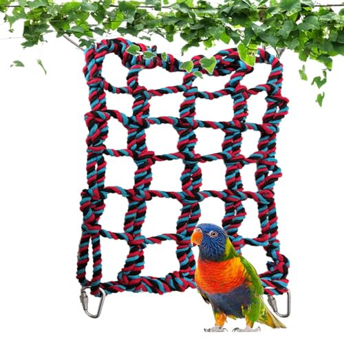 Papageien-Schaukelnetz | Kletternetz für Papageien, Vögel, Kletterspielzeug mit 4 Metallhaken für Frettchen, Igel, Hamster, Sittiche, Eichhörnchen Soydan von SOYDAN