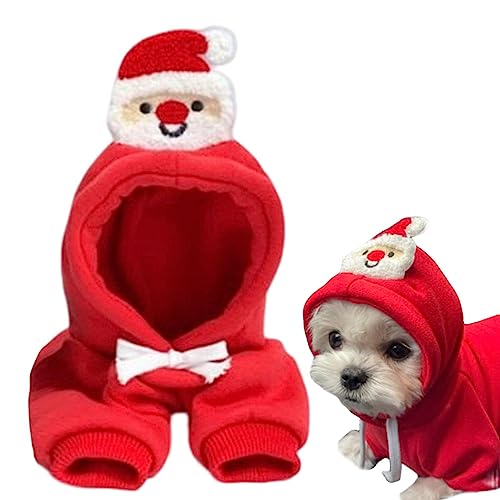 SOYDAN 2 Pcs Weihnachts-Hunde-Kapuzenpullover,Hunde-Weihnachts-Kapuzenpullover | Weihnachtsmann-Welpen-Kapuzenpullover, weiche Weihnachts-Hundekleidung | Festliches Welpen-Weihnachtshemd-Kostü, weich von SOYDAN