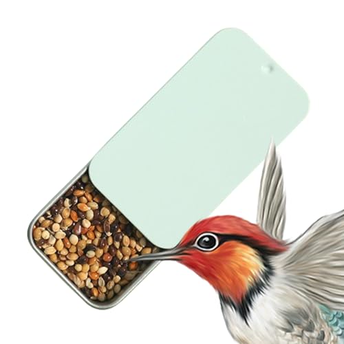 SOYDAN Vogelfutterbox, Futterbehälter für Vögel, Stabile Futterhäuschen für Vögel, Edelstahl-Vogel-Snack-Futterbehälter mit Push-Pull-Design für Sittiche, Nymphensittiche, Turteltauben und kleine von SOYDAN