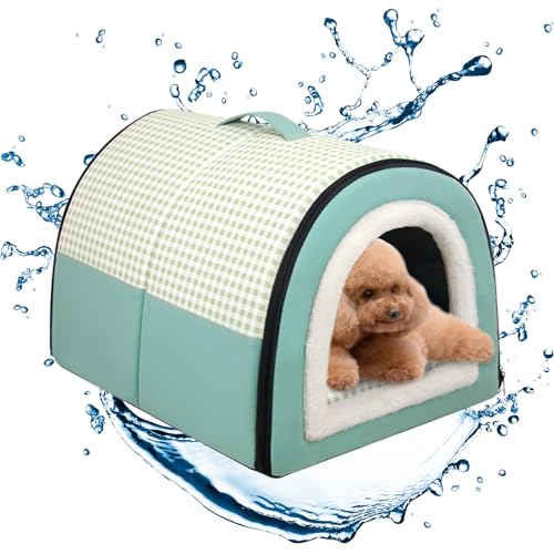 Wasserdichtes Hundebett | Ausziehbares Hundebett mit Bezug, tragbare Höhle mit rutschfestem Boden, gemütliches Höhle für Katzen, Indoor-Katzen, kleine Hunde von SOYDAN