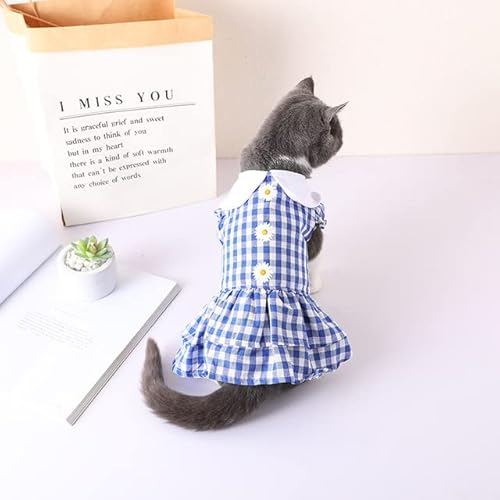 Erdbeerkleid für Katzen, süße Sommerkleidung, Prinzessin, Katzenkleid, Kätzchenröcke, kariert, Punkte-Druck, Kleidung von Sozy