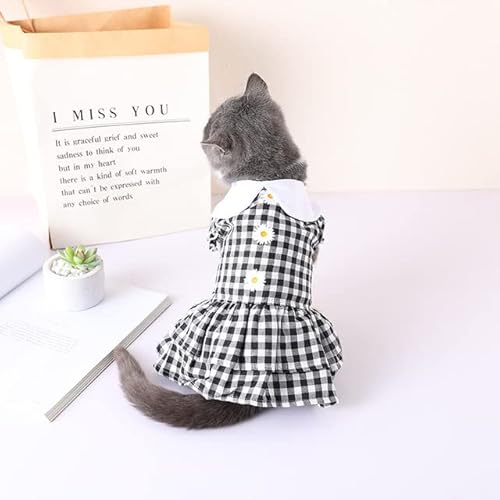 Erdbeerkleid für Katzen, süße Sommerkleidung, Prinzessin, Katzenkleid, Kätzchenröcke, kariert, Punkte-Druck, Kleidung von Sozy