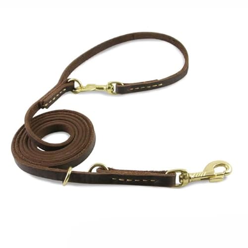 Hundeleine Multifunktionsleine Hände Hundeleine Echtes Leder Hund Trainingsleine Solide und Verstellbare Länge 230cmx1,2cm von Sozy