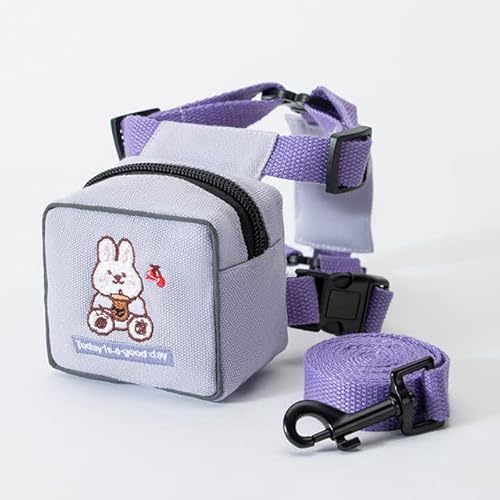 Kleine und mittelgroße Hund Rucksack Hundegeschirr mit Leine Set Hund Brust Typ Hundehalsband Katze Snack Tasche PetAccessories von SOZY