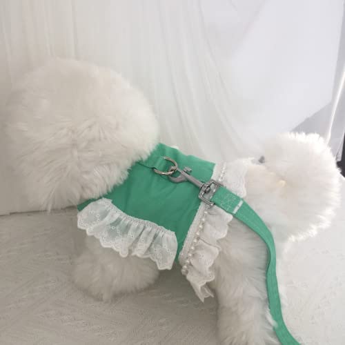 Pet Lace Pearl Chest Strap Traction Malteser Bear Dog To Go Out Chest and Back Clothes Small and Medium Dogs Summer Cat Teddy von Sozy