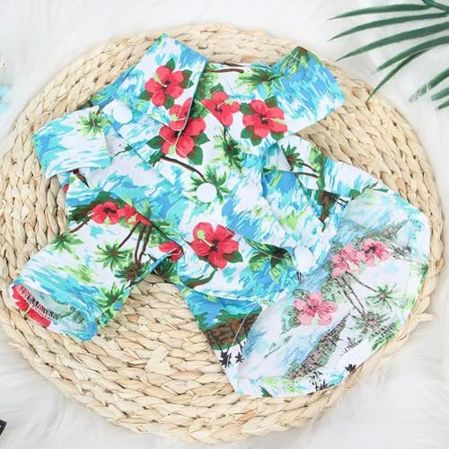 Sommer Katzen Coole Shirts Für Haustier Hawaiian Strand Drucken Kleidung Kätzchen Reise Urlaub Floral T-Shirt Kitty Welpen Kleine Hund Kostüm von Sozy