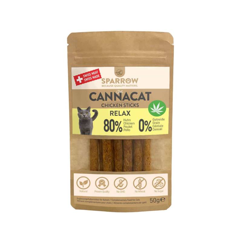 SPARROW Pet CannaCat Chicken Sticks mit CBD - 50 g von SPARROW