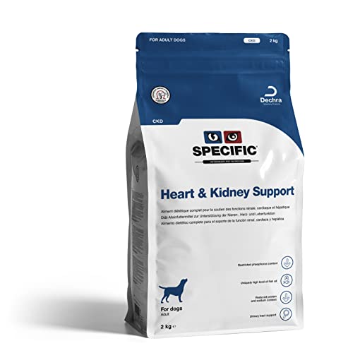 SPECIFIC® Heart & Kidney Support (CKD) 2kg - Trockenfutter für Hunde mit Omega-3 und Krillöl - Reduzierter Proteingehalt zur Entlastung der Nieren - Erwachsene Tiere - DECHRA Veterinary Products von SPECIFIC