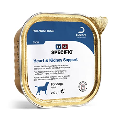 SPECIFIC® Heart & Kidney Support (CKW) 6x300g - Nassfutter für Hunde - Mit Omega-3 und Krillöl - Reduzierter Proteingehalt zur Entlastung der Nieren - Erwachsene Tiere - DECHRA Veterinary Products - von SPECIFIC