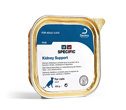 SPECIFIC® Kidney Support (FKW) 7x100g - Nassfutter für Katzen - Mit Omega-3 und Krillöl - Reduzierter Proteingehalt zur Entlastung der Nieren - Erwachsene Tiere - DECHRA Veterinary Products von SPECIFIC