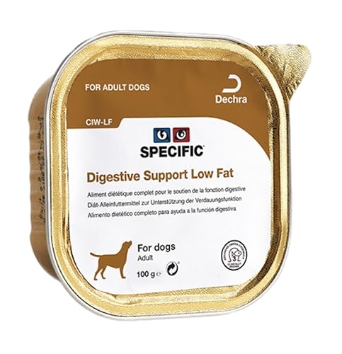 SPECIFIC® Digestive Support (CIW-LF) 7 x 100 g - Fettarmes Nassfutter für Hunde - Unterstützt die Darmgesundheit - Mit Omega-3 - Hypoallergen - Für ausgewachsene Hunde - DECHRA Veterinary Products von SPECIFIC