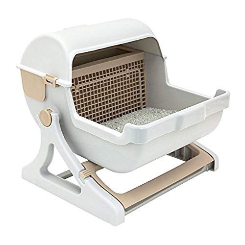 SportPet Designs Le You Pet halbautomatische Schnellreinigung, Katzentoilette, luxuriöse Katzentoilette (weiß/milchbraun) von SPORT PET