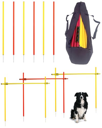 SPORTIKEL24 Superhund Agility-​Set Slalom & HÜRDEN - Robustes Agility-Trainingsequipment für Hunde - Slalomstange & Hürden - Ideal für Agility-Hundesport von SPORTIKEL24