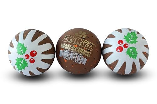 SPORTSPET High Bounce Hundebälle Gummi Hundeball Hund Fast Unzerstörbar Apportierspielzeug für Hunde Welpen 3 Stück (60mm) von SPORTSPET