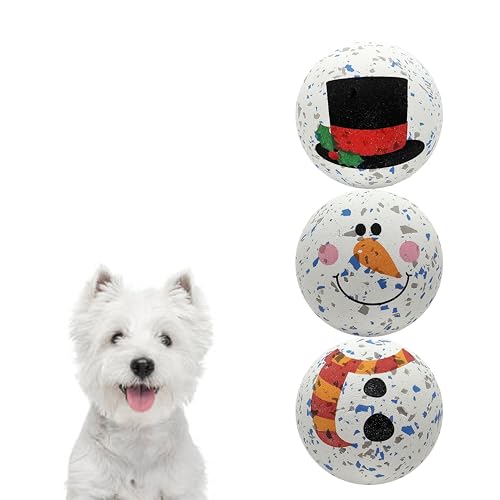 SPORTSPET High Bounce Hundebälle Schneemann Stack Edition Gummi Hundeball Hund Spaß Apportierspielzeug für Hunde Haltbarer Hundeball zum Spielen für Hunde 3 Stück (60mm) von SPORTSPET