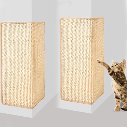 SPORWAY 2 Stück Kratzmatte Katze: Sisal Teppich, Kratzteppich Katze Kratzschutz Sofa, 50 * 25cm Katzenkratzbretter Langlebig Und Leicht Zu Reinigen, Sisalteppich Holzfarbe von SPORWAY