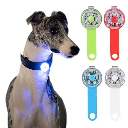 SPORWAY 4 Pcs Leuchtanhänger Hund, USB Wiederaufladbar Sicherheits Blinklicht Hundelicht, LED Dog Light Anhänger, Schulranzen Licht Anti Verlust Anhänger für Hunde Katzen Jogger Camper Kinder von SPORWAY