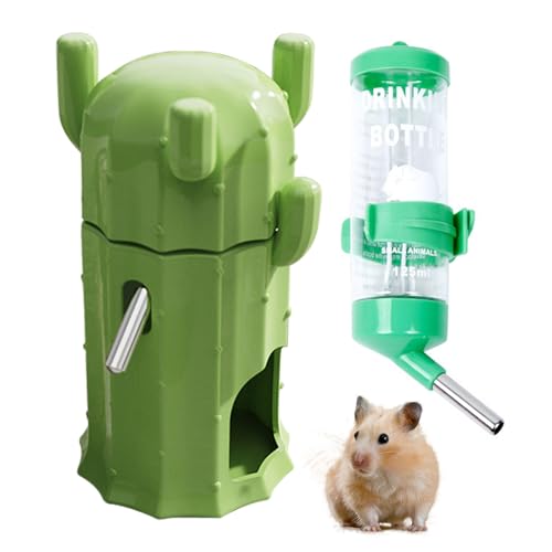 SPORWAY Hamster Trinkflasche mit Ständer, 125 ml Hamster Wasserflasche für Glastank, Meerschweinchen Trinkflasche, 2 in 1 Verstellbar, Hamster Zubehör für Meerschweinchen, Hasen Chinchilla von SPORWAY