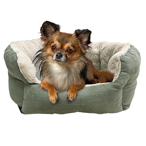 SPOT Sleep Zone 32961 Haustierbett, wendbar, 45,7 cm, Salbei – Haustierbett für Katzen und kleine Hunde – attraktiv, langlebig, bequem, waschbar, 45,7 x 40,6 cm von SPOT