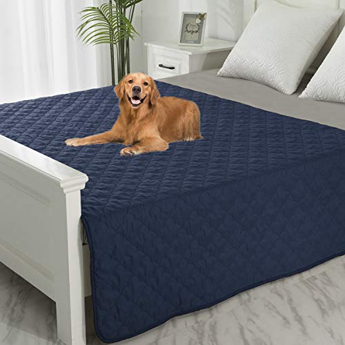 SPXTEX Hundebett-Bezüge für Hunde, Haustierunterlagen, waschbar, für Hundedecken zum Schutz der Couch, superweiche Haustierbettbezüge für Hundetraining, 208.3 x 259.1 cm, Marineblau + Steinblau von SPXTEX