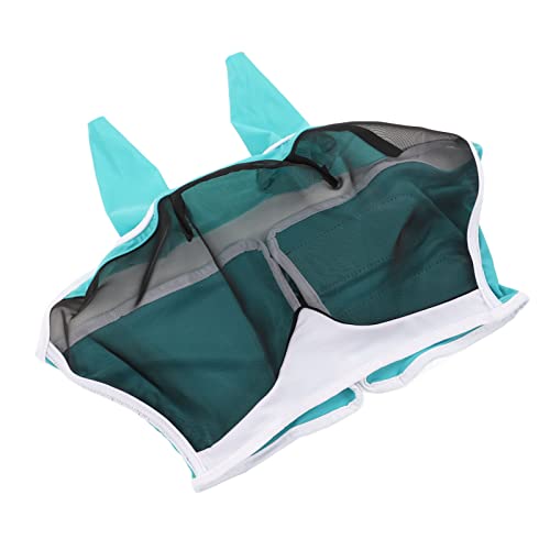 Fliegenmaske für Pferde, Elastische Netz Fliegenmaske mit Ohren, UV Schutz, Abnehmbar, Atmungsaktiv, für Pferde Im Sommer (S) von SPYMINNPOO