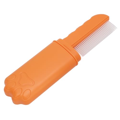 SPYMINNPOO Fellpflegekamm für Haustiere, Sicherer, Effektiver Massagekamm Zum Entwirren, Ergonomischer Griff, ABS-Edelstahl für die Heimreise (ORANGE) von SPYMINNPOO