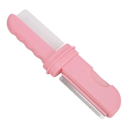 SPYMINNPOO Fellpflegekamm für Haustiere, Sicherer, Effektiver Massagekamm Zum Entwirren, Ergonomischer Griff, ABS-Edelstahl für die Heimreise (PINK) von SPYMINNPOO