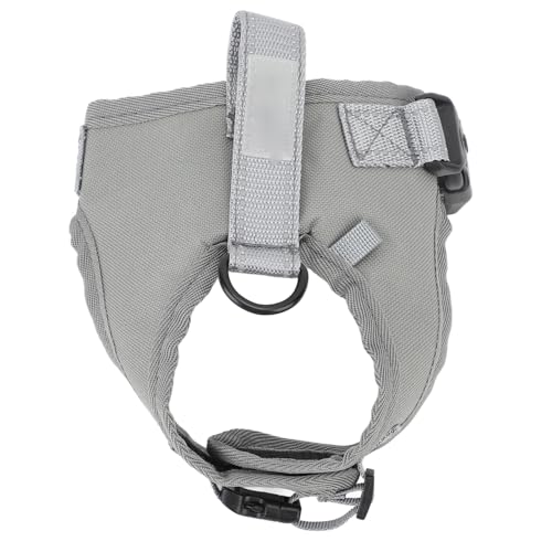 SPYMINNPOO Hundegeschirr Weste, Haustiergeschirr mit Leine, Verstellbar, Reflektierend, Gepolstertes Nylon, Leicht zu Kontrollierendes Haustiergeschirr für Mittelgroßen Hunden (Grey) von SPYMINNPOO